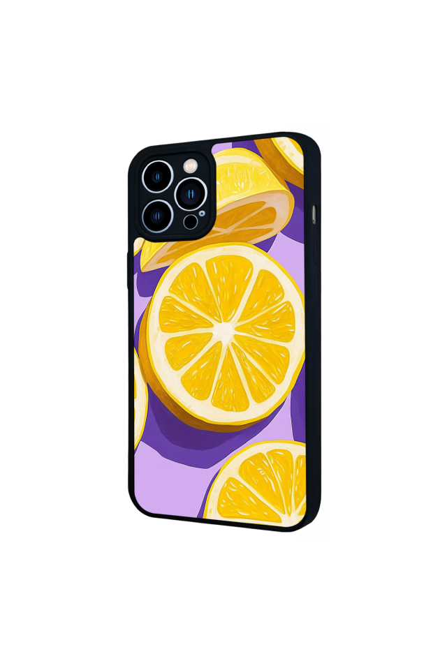 iPhone 12 Pro Max Uyumlu Limon Tasarımlı Glossy Premium Kılıf
