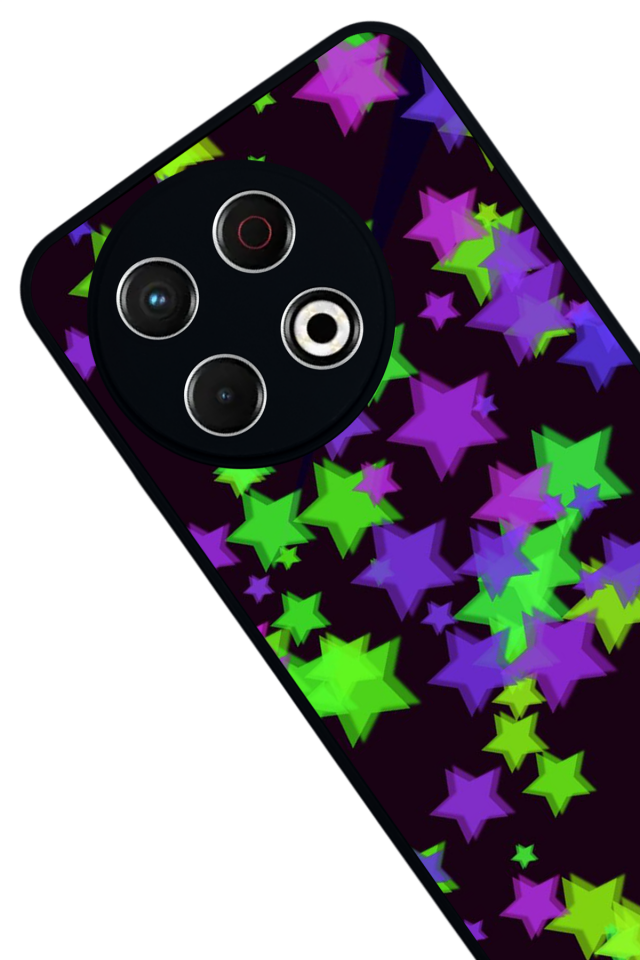 Tecno Spark 30 Pro Uyumlu Retro Yildizlar Tasarımlı Glossy Premium Kılıf