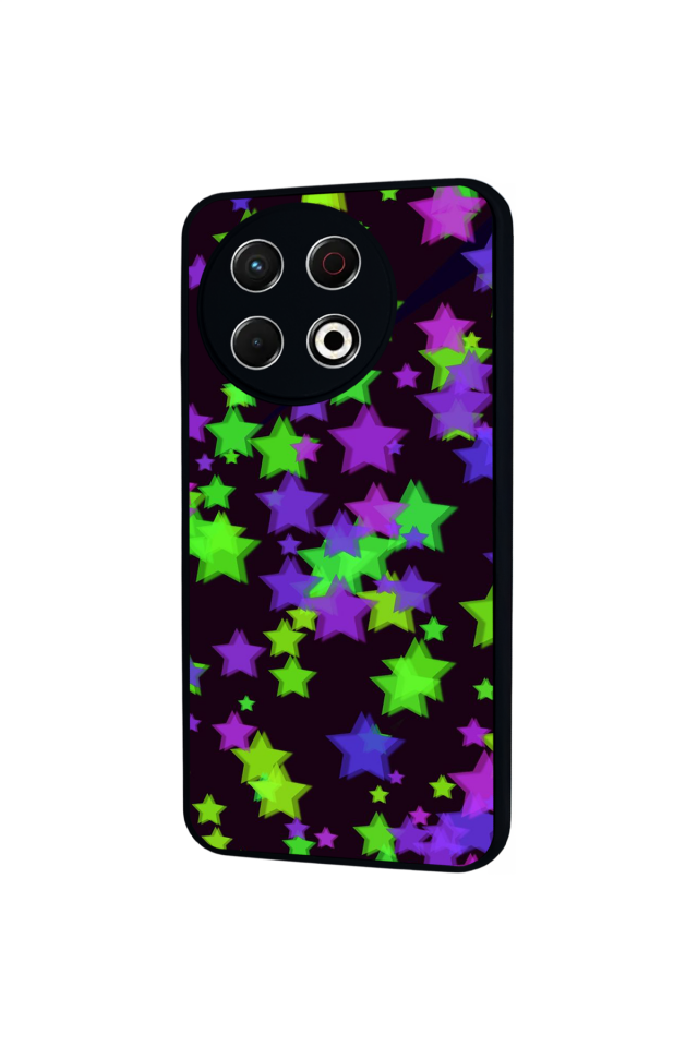 Tecno Spark 30 Pro Uyumlu Retro Yildizlar Tasarımlı Glossy Premium Kılıf