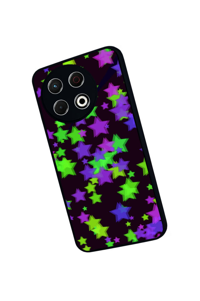 Tecno Spark 30 Pro Uyumlu Retro Yildizlar Tasarımlı Glossy Premium Kılıf