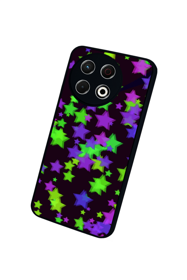 Tecno Spark 30 Pro Uyumlu Retro Yildizlar Tasarımlı Glossy Premium Kılıf