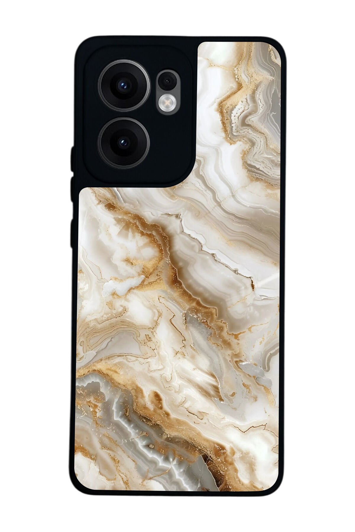 Oppo Reno 13F Uyumlu Mermer Marble Tasarımlı Glossy Premium Kılıf