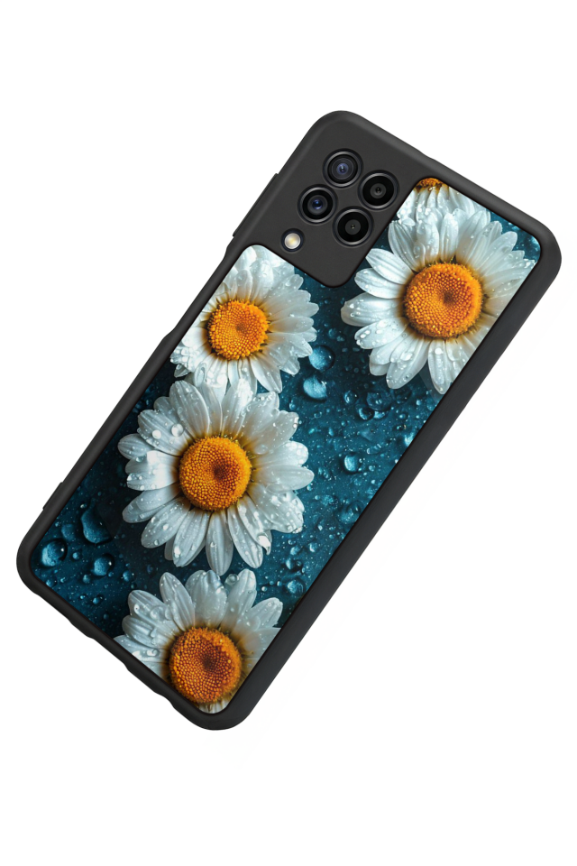 Samsung Galaxy M32 Uyumlu Cicek Tasarımlı Glossy Premium Kılıf