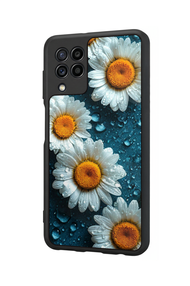 Samsung Galaxy M32 Uyumlu Cicek Tasarımlı Glossy Premium Kılıf