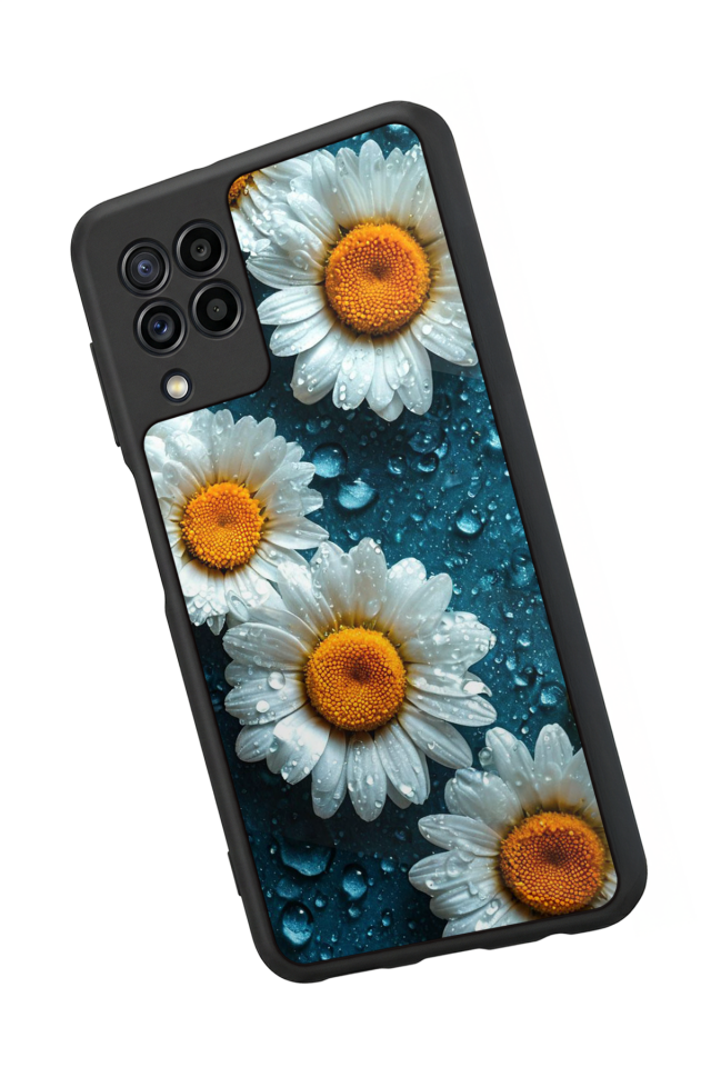 Samsung Galaxy M32 Uyumlu Cicek Tasarımlı Glossy Premium Kılıf