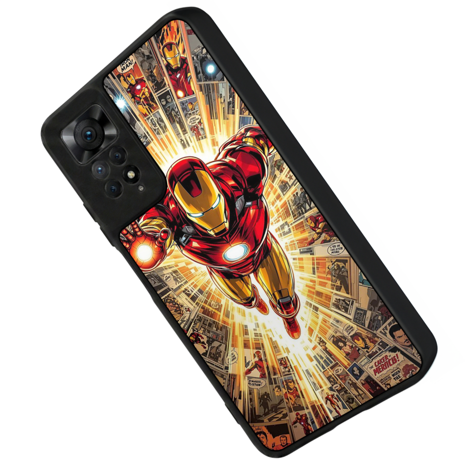 Xiaomi Redmi Note 11 Pro Uyumlu Iron Man ( Demir Adam ) Tasarımlı Glossy Premium Kılıf