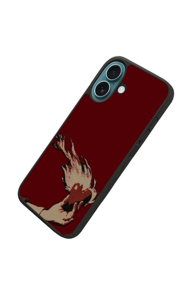 iPhone 16 Uyumlu Kalp Love Tasarımlı Glossy Premium Kılıf