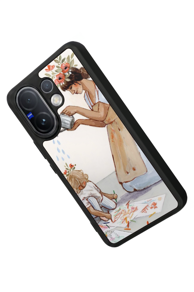 Vivo V60 Uyumlu Kalp Love Tasarımlı Glossy Premium Kılıf