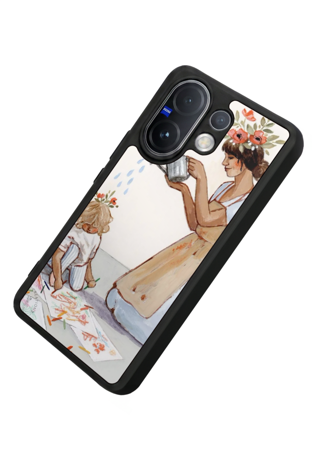 Vivo V60 Uyumlu Kalp Love Tasarımlı Glossy Premium Kılıf