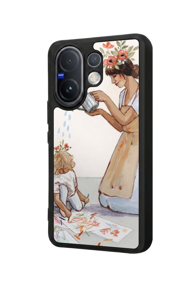 Vivo V60 Uyumlu Kalp Love Tasarımlı Glossy Premium Kılıf