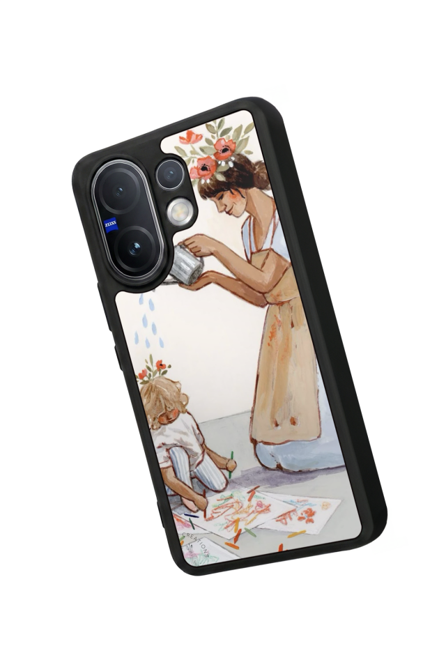 Vivo V60 Uyumlu Kalp Love Tasarımlı Glossy Premium Kılıf