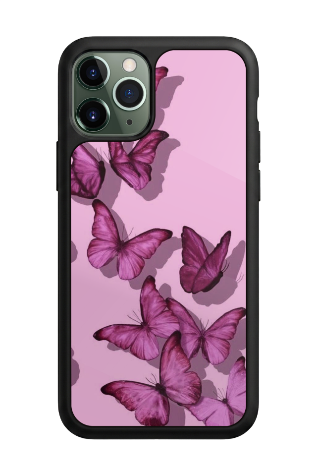iPhone 11 Pro Uyumlu Kelebek Tasarımlı Glossy Premium Kılıf