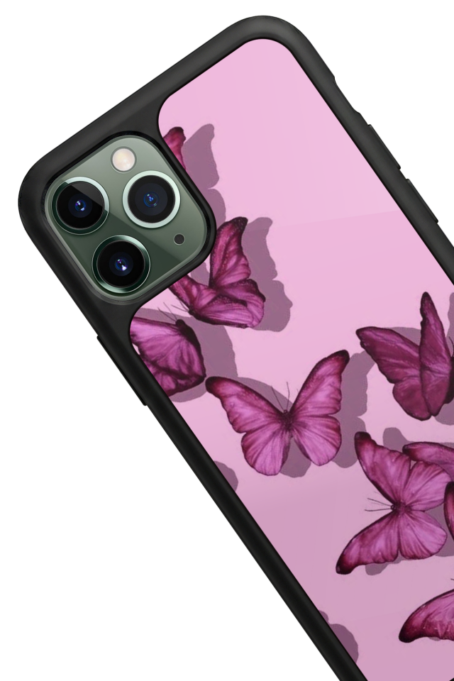 iPhone 11 Pro Uyumlu Kelebek Tasarımlı Glossy Premium Kılıf