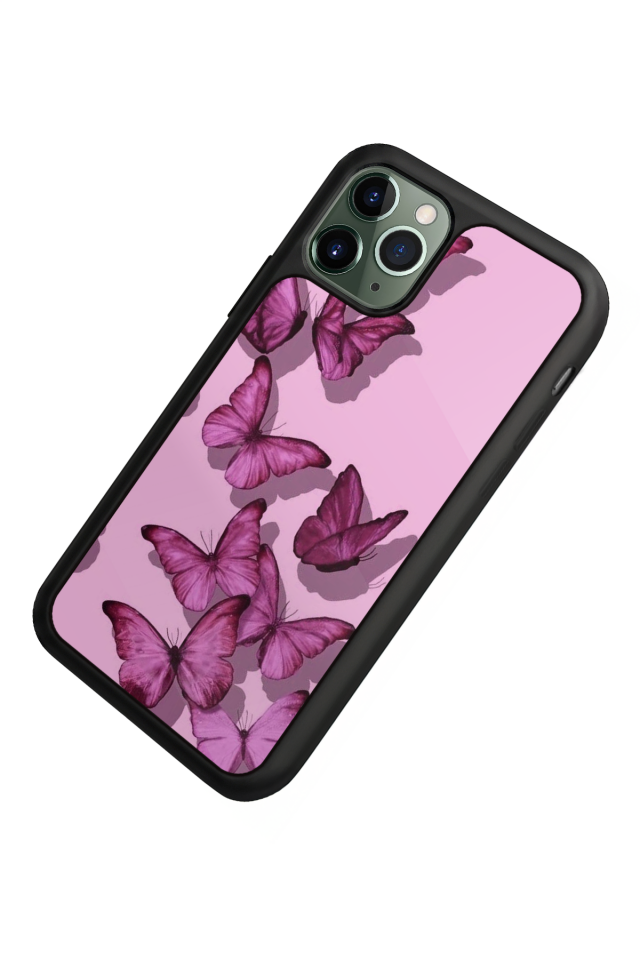 iPhone 11 Pro Uyumlu Kelebek Tasarımlı Glossy Premium Kılıf