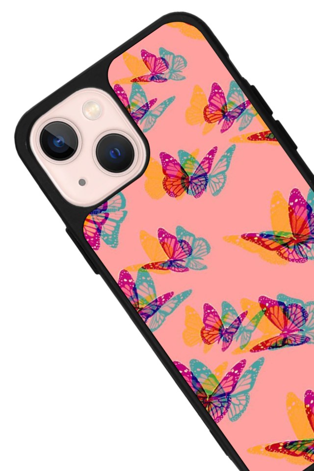 iPhone 13 Mini Uyumlu Kelebek Tasarımlı Glossy Premium Kılıf