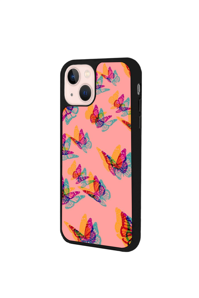 iPhone 13 Mini Uyumlu Kelebek Tasarımlı Glossy Premium Kılıf