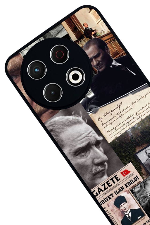 Tecno Spark 30 Pro Uyumlu Mustafa Kemal Ataturk Tasarımlı Glossy Premium Kılıf