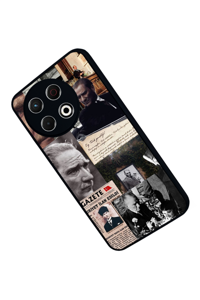 Tecno Spark 30 Pro Uyumlu Mustafa Kemal Ataturk Tasarımlı Glossy Premium Kılıf