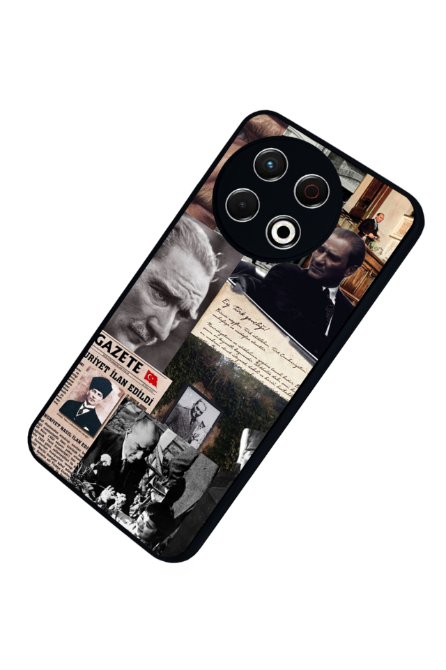 Tecno Spark 30 Pro Uyumlu Mustafa Kemal Ataturk Tasarımlı Glossy Premium Kılıf