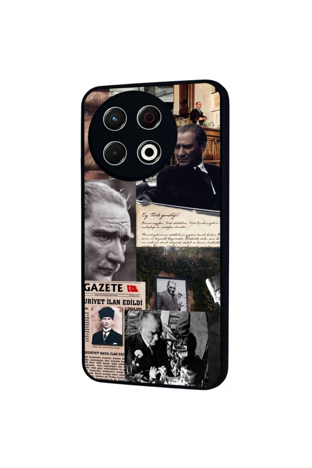 Tecno Spark 30 Pro Uyumlu Mustafa Kemal Ataturk Tasarımlı Glossy Premium Kılıf