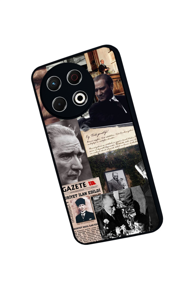 Tecno Spark 30 Pro Uyumlu Mustafa Kemal Ataturk Tasarımlı Glossy Premium Kılıf