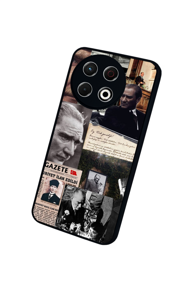 Tecno Spark 30 Pro Uyumlu Mustafa Kemal Ataturk Tasarımlı Glossy Premium Kılıf