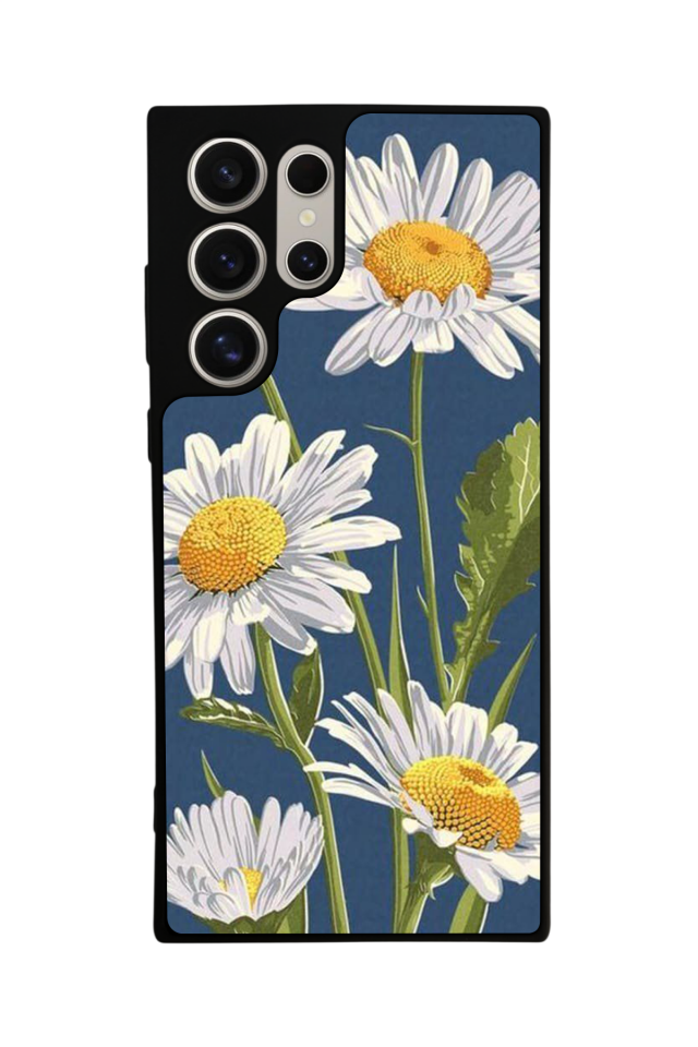 Samsung Galaxy S23 Ultra Uyumlu Papatya Tasarımlı Glossy Premium Kılıf