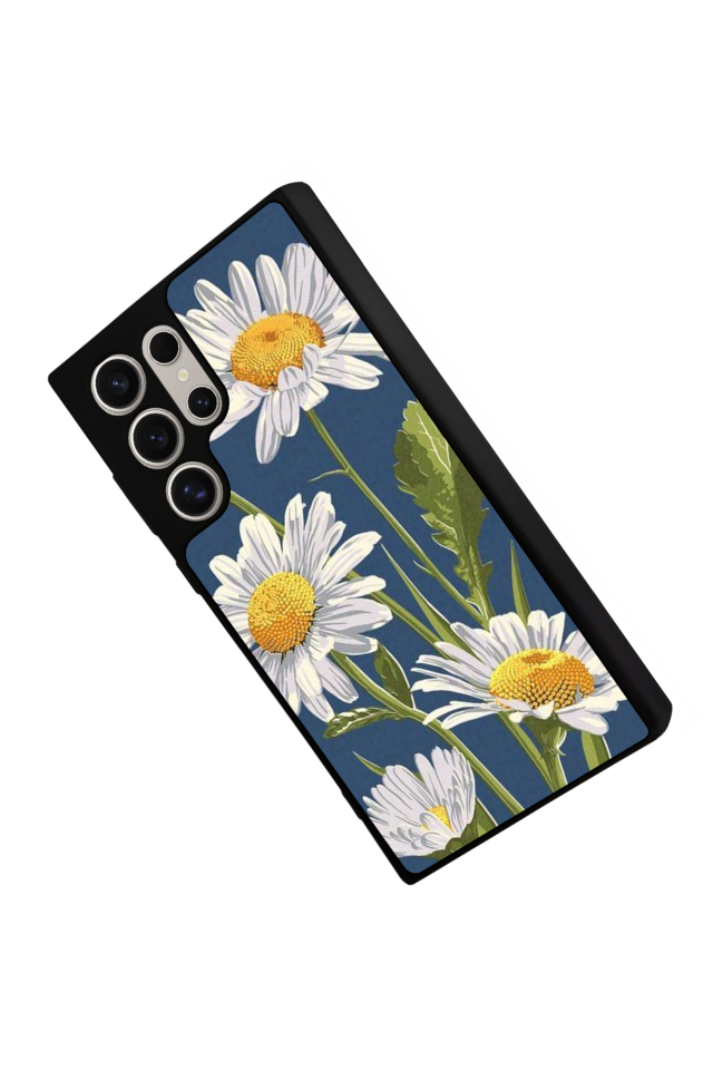 Samsung Galaxy S23 Ultra Uyumlu Papatya Tasarımlı Glossy Premium Kılıf