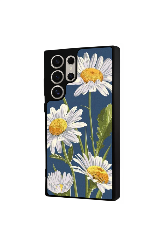 Samsung Galaxy S23 Ultra Uyumlu Papatya Tasarımlı Glossy Premium Kılıf