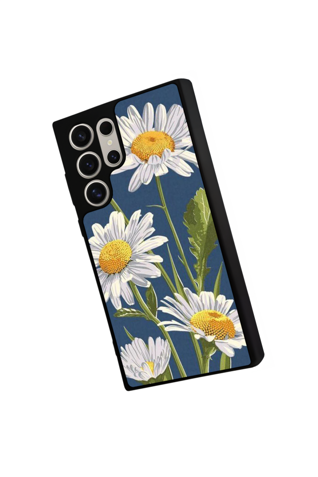 Samsung Galaxy S23 Ultra Uyumlu Papatya Tasarımlı Glossy Premium Kılıf