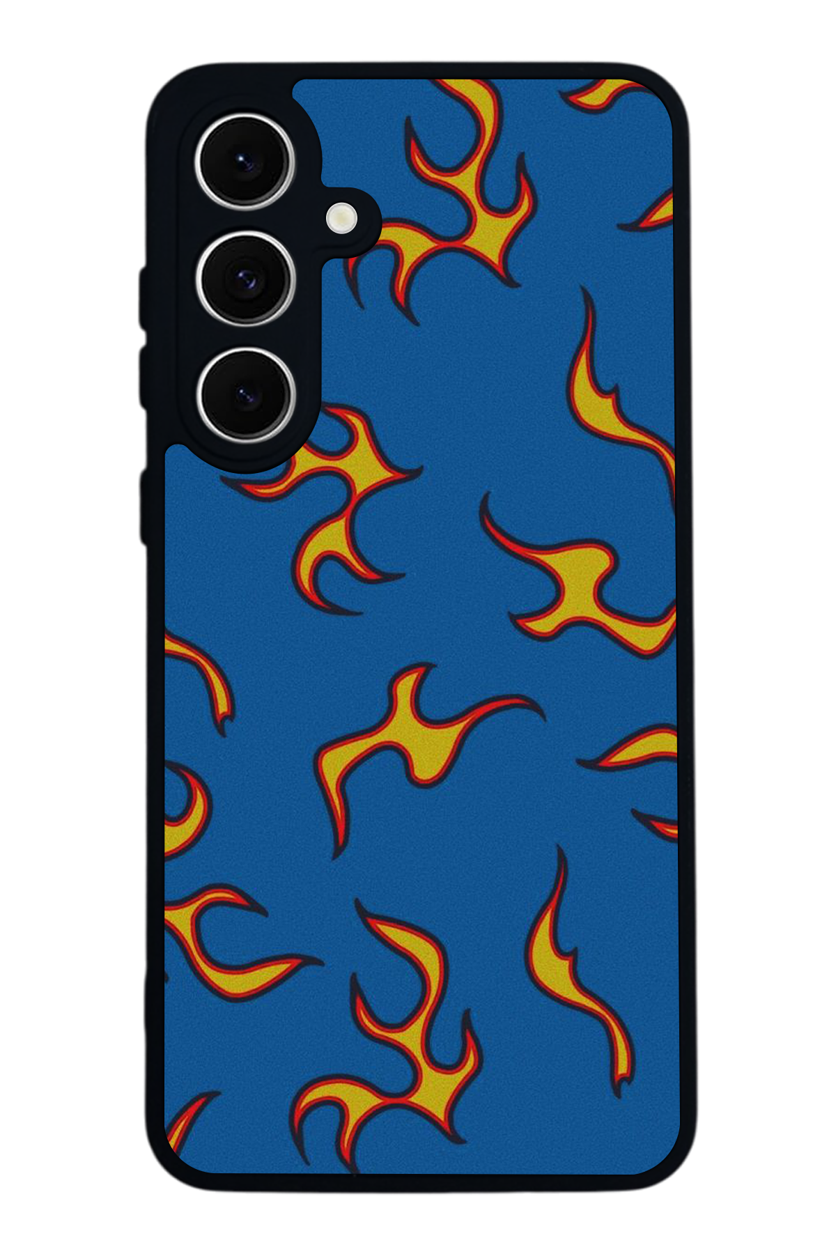 Samsung Galaxy S24 FE Uyumlu Retro Flame Patterns Tasarımlı Glossy Premium Kılıf