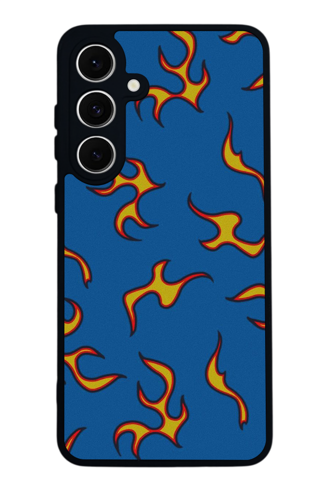 Samsung Galaxy S24 FE Uyumlu Retro Flame Patterns Tasarımlı Glossy Premium Kılıf
