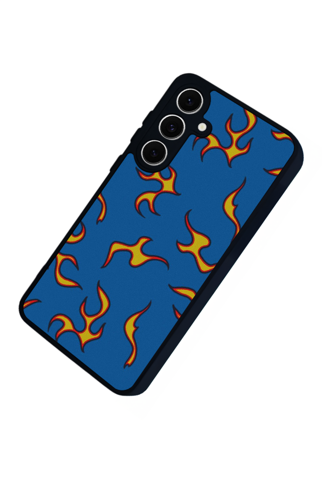 Samsung Galaxy S24 FE Uyumlu Retro Flame Patterns Tasarımlı Glossy Premium Kılıf