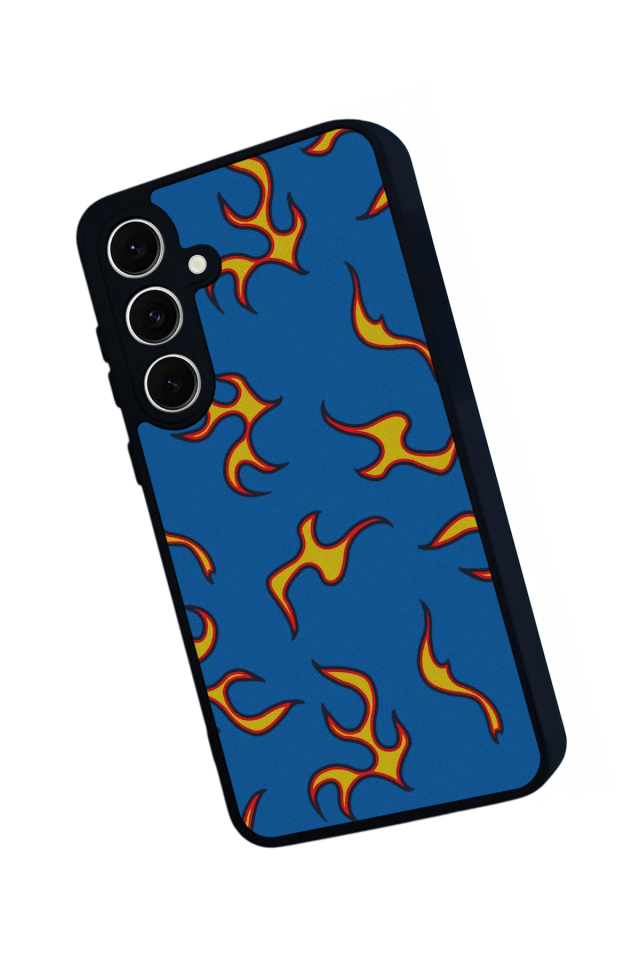 Samsung Galaxy S24 FE Uyumlu Retro Flame Patterns Tasarımlı Glossy Premium Kılıf