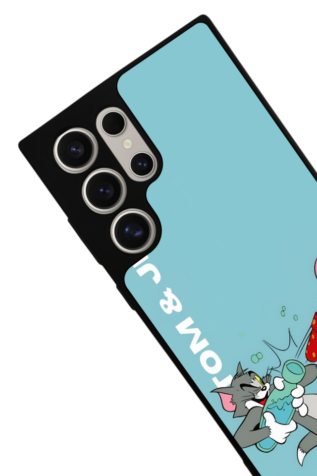Samsung Galaxy S22 Ultra Uyumlu Tom And Jerry Tasarımlı Glossy Premium Kılıf