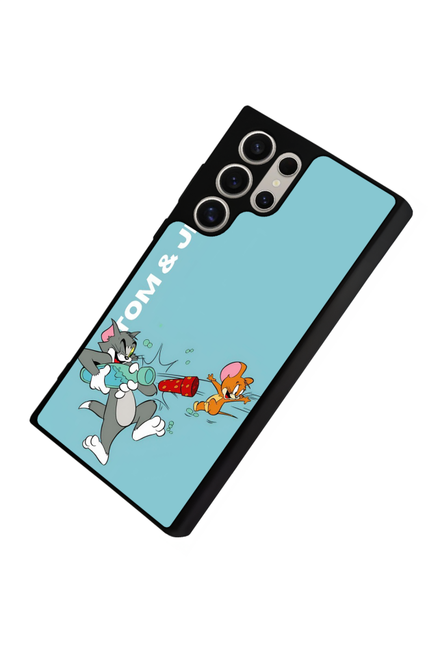 Samsung Galaxy S22 Ultra Uyumlu Tom And Jerry Tasarımlı Glossy Premium Kılıf