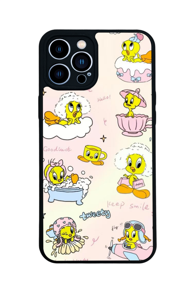 iPhone 13 Pro Max Uyumlu Tweety Tasarımlı Glossy Premium Kılıf