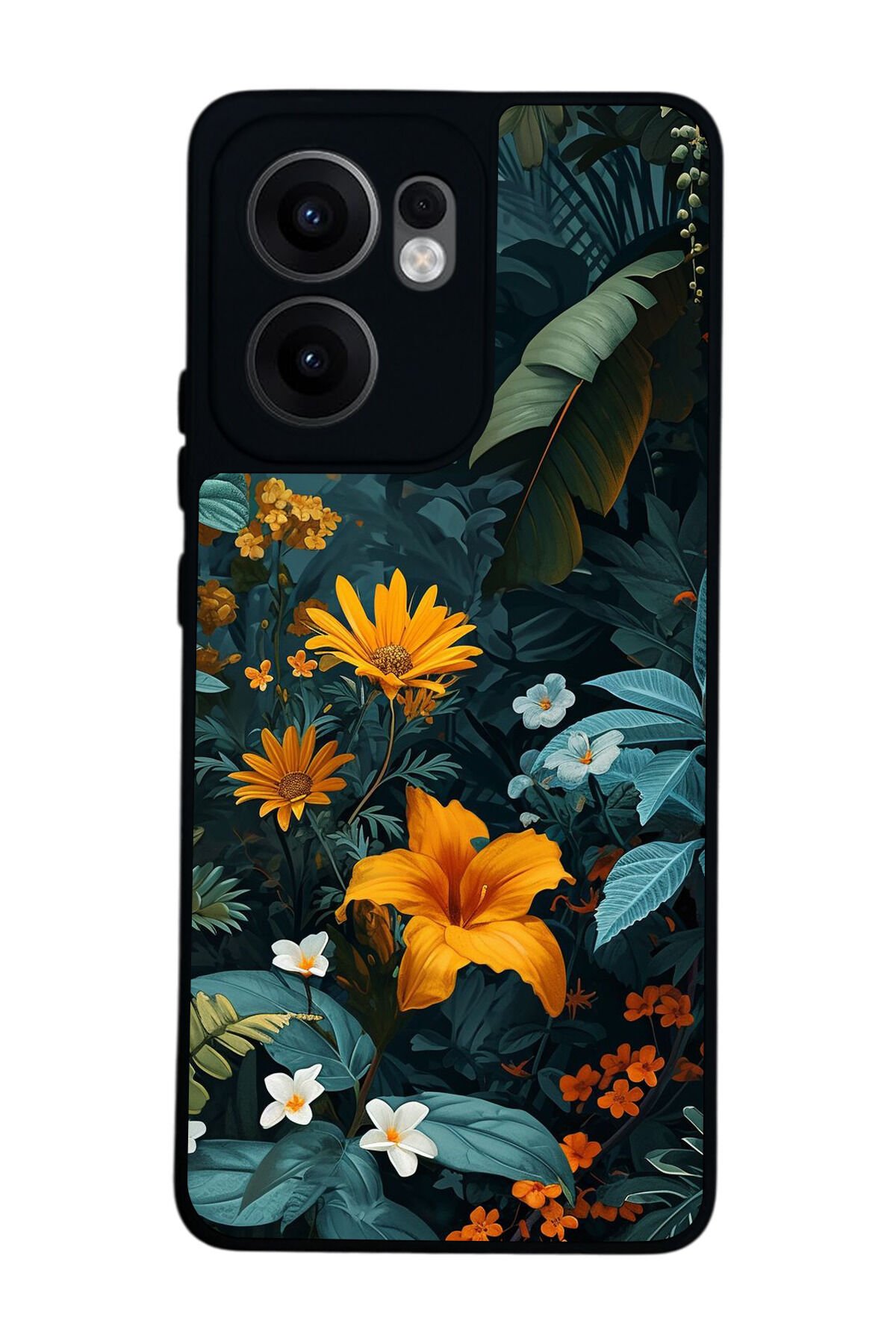 Oppo Reno 13F Uyumlu Botanik Tasarımlı Glossy Premium Kılıf