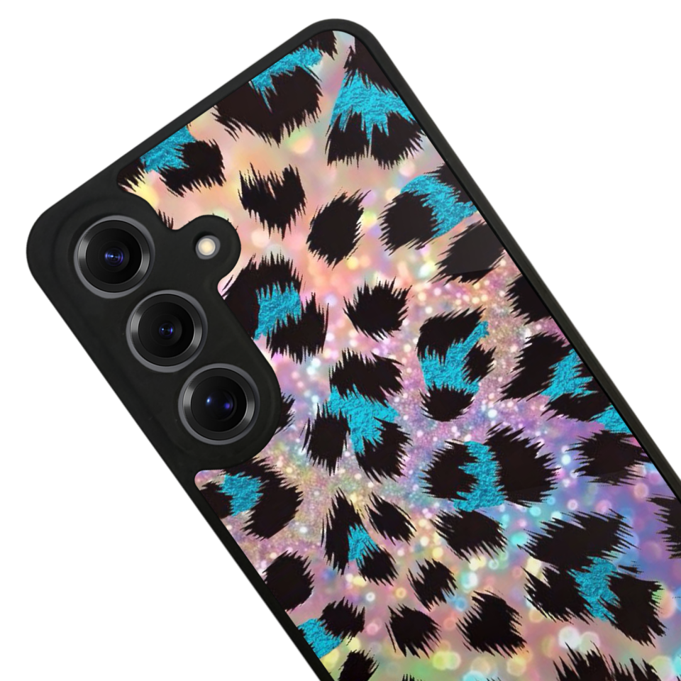 Samsung Galaxy S25 Uyumlu Hologram Leopar Tasarımlı Glossy Premium Kılıf