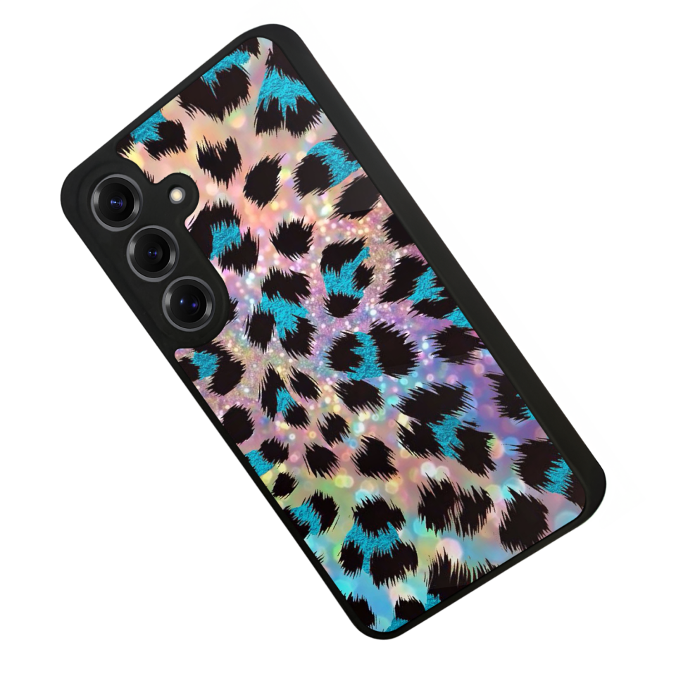 Samsung Galaxy S25 Uyumlu Hologram Leopar Tasarımlı Glossy Premium Kılıf