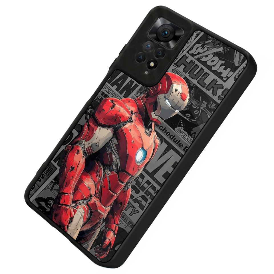 Xiaomi Redmi Note 11 Pro Uyumlu Iron Man ( Demir Adam ) Tasarımlı Glossy Premium Kılıf