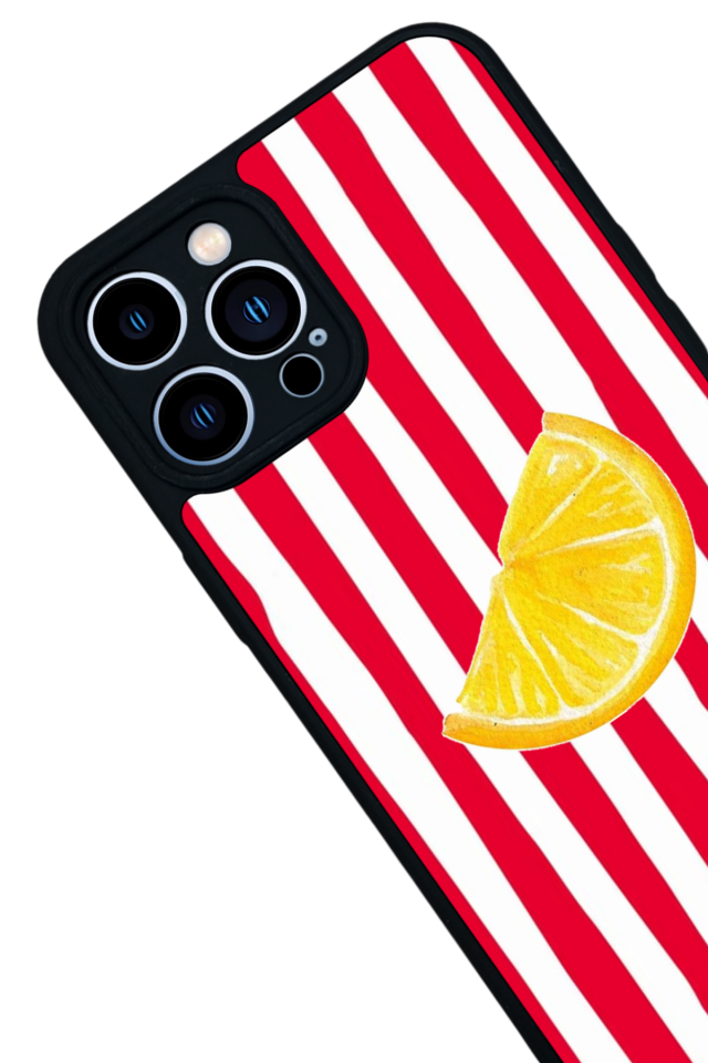 iPhone 12 Pro Max Uyumlu Limon Tasarımlı Glossy Premium Kılıf