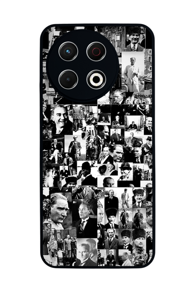 Tecno Spark 30 Pro Uyumlu Mustafa Kemal Ataturk Tasarımlı Glossy Premium Kılıf