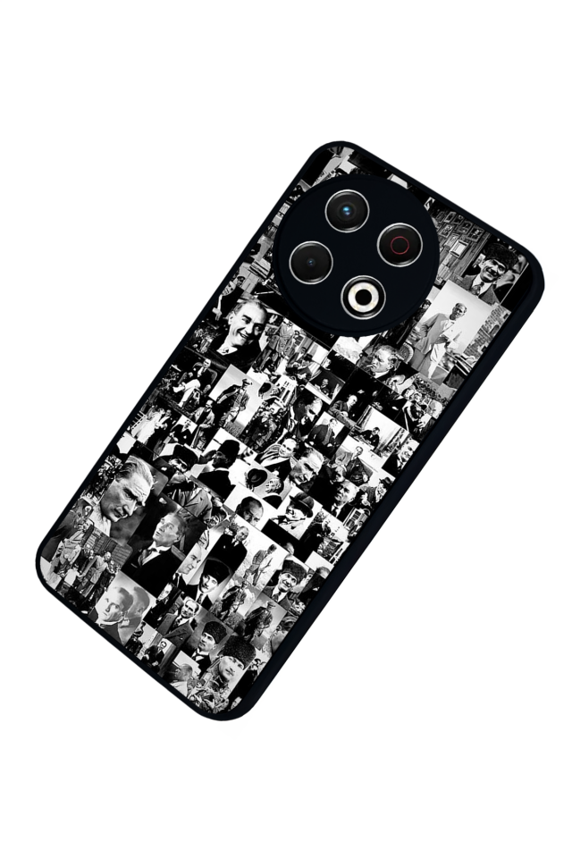 Tecno Spark 30 Pro Uyumlu Mustafa Kemal Ataturk Tasarımlı Glossy Premium Kılıf
