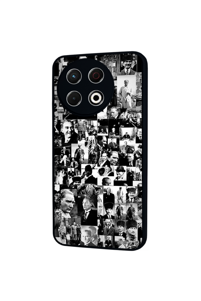 Tecno Spark 30 Pro Uyumlu Mustafa Kemal Ataturk Tasarımlı Glossy Premium Kılıf