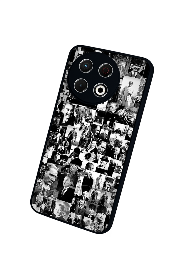 Tecno Spark 30 Pro Uyumlu Mustafa Kemal Ataturk Tasarımlı Glossy Premium Kılıf