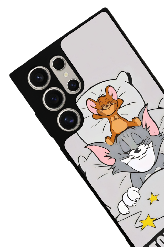 Samsung Galaxy S22 Ultra Uyumlu Tom And Jerry Tasarımlı Glossy Premium Kılıf