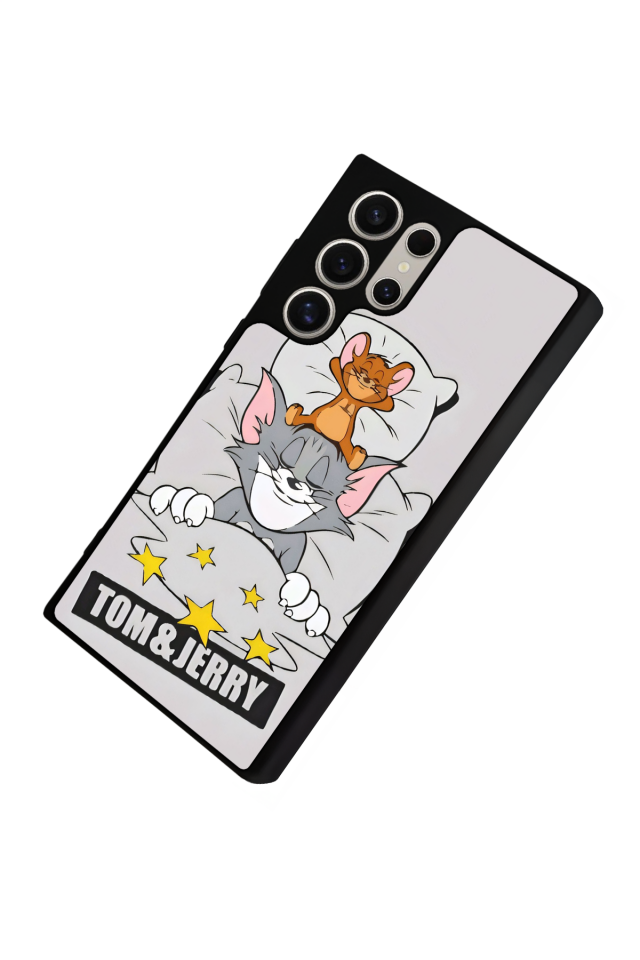 Samsung Galaxy S22 Ultra Uyumlu Tom And Jerry Tasarımlı Glossy Premium Kılıf