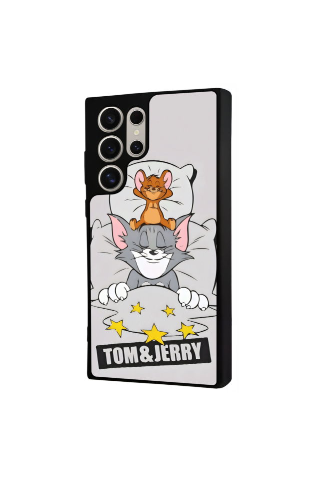 Samsung Galaxy S22 Ultra Uyumlu Tom And Jerry Tasarımlı Glossy Premium Kılıf