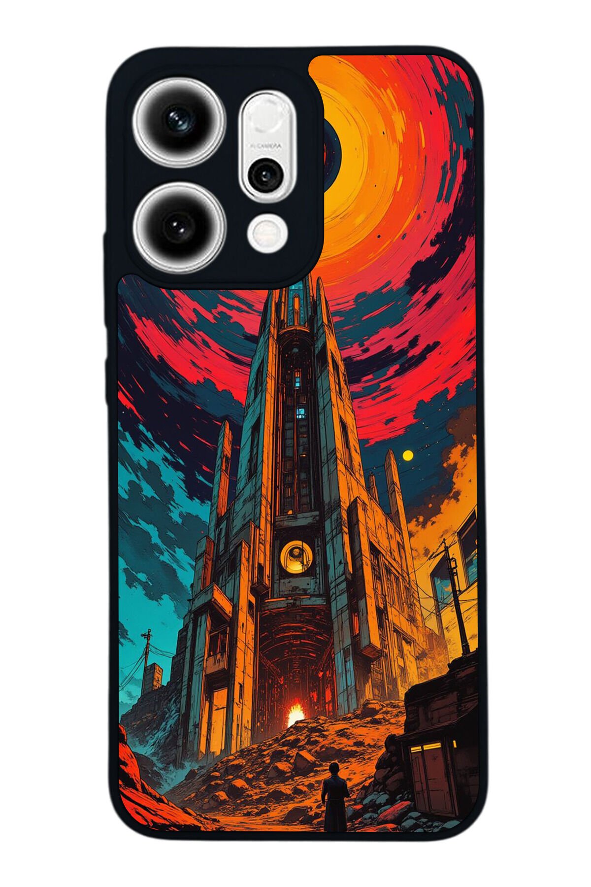 Oppo Reno 14 Uyumlu Abstract Tasarımlı Glossy Premium Kılıf